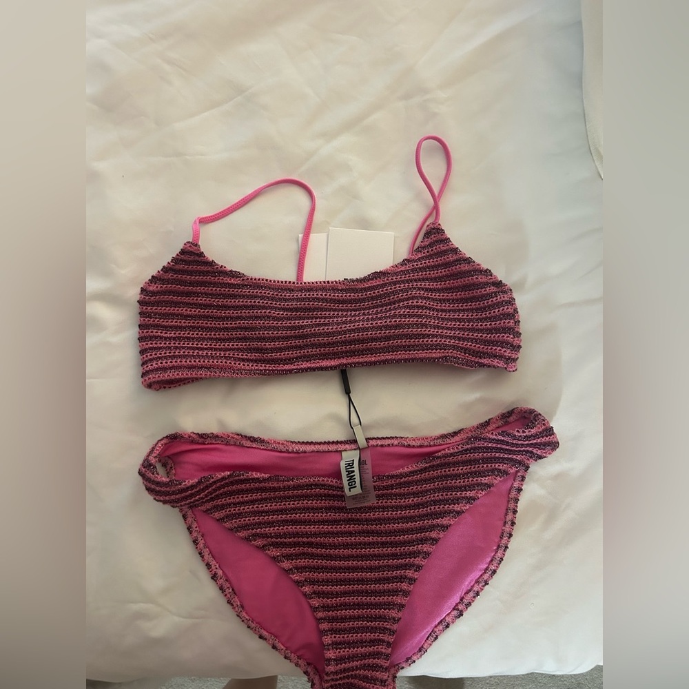 Triangl MICA - KEYS SPARKLE CROCHET CROP BIKINI SET